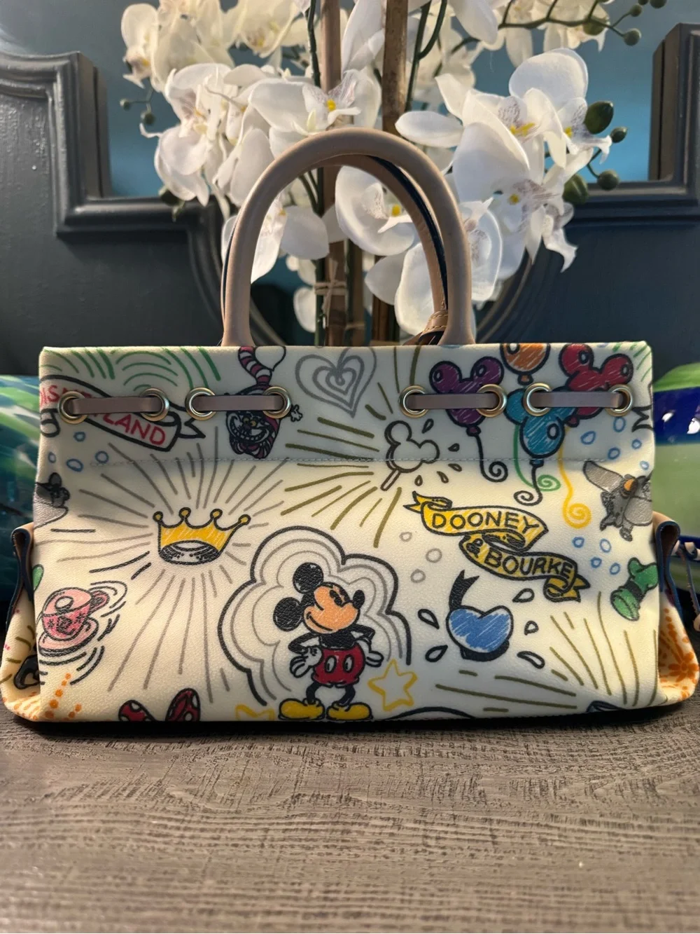 Dooney & Bourke DISNEYLAND Collaboration Tassel Tote $498 in Excellent Condition